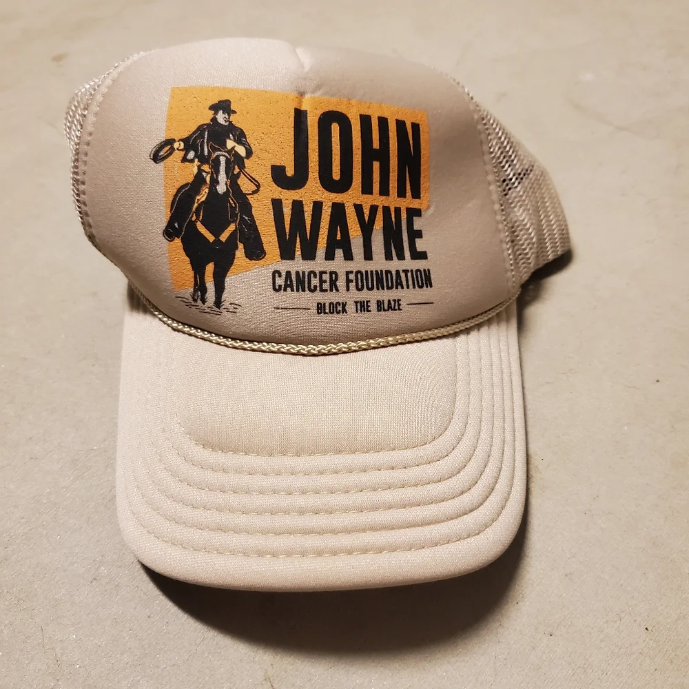 John Wayne Cancer Foundation Beige Trucker Hat